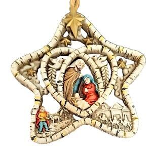 Kurt S. Adler Star-Shaped Holy Family Detailed Nativity Scene Ornament 4" x 3.5"